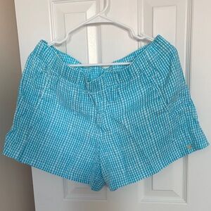 Lilly Pulitzer Aqua Checkered Women's Shorts